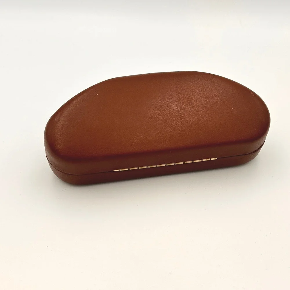 Maui Jim Brown Hard Clamshell Sunglasses Case Textured Faux Leather Logo Case